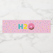 Donut Water Fles Label voor Verjaardagsfeest H2O Waterfles Etiket (Enkel label)