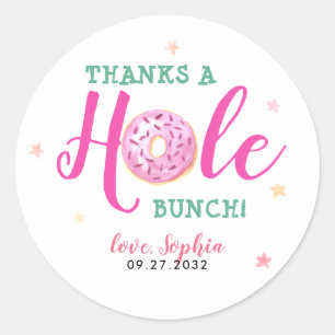 Donut Waterverf Bedankt Een Hole Bunch Dank je Ronde Sticker