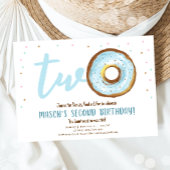 Donut Waterverf Twee Sweet Boy Tweede verjaardag Kaart