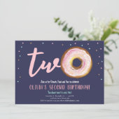 Donut Waterverf twee zoete meisjes tweede verjaard Kaart (Staand voorkant)