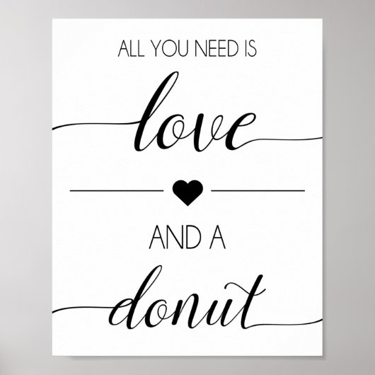 Donut Wedding Favor Sign | Tabel afdrukken verwerk Poster (Voorkant)