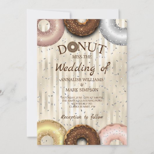 DONUT WEDDING INVITATION KAART (Voorkant)