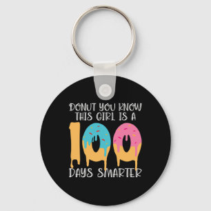 Donut weet je dit meisje is een 100 dagen slimmer sleutelhanger
