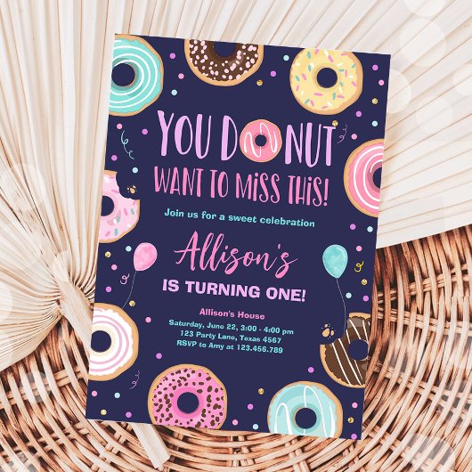 Donut wil deze roze zoete meid missen. kaart