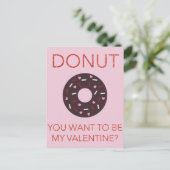 Donut, wil je mijn Valentijn zijn? Grappig Briefka Feestdagenkaart (Staand voorkant)