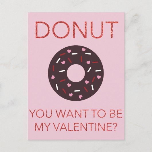 Donut, wil je mijn Valentijn zijn? Grappig Briefka Feestdagenkaart (Voorkant)