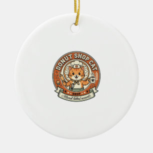 Donut Winkel Kat Donut Winkel Kat Vintage Vector K Keramisch Ornament