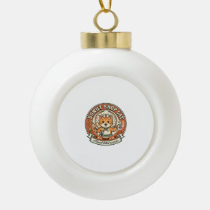 Donut Winkel Kat Donut Winkel Kat Vintage Vector K Keramische Bal Ornament