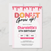 Donut word volwassen! Roze meisje verjaardag Kaart (Voorkant)