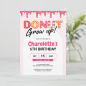 Donut word volwassen! Roze meisje verjaardag Kaart (Staand voorkant)