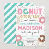 Donut wordt uitgenodigd voor donut Birthday Kaart (Voorkant / Achterkant)