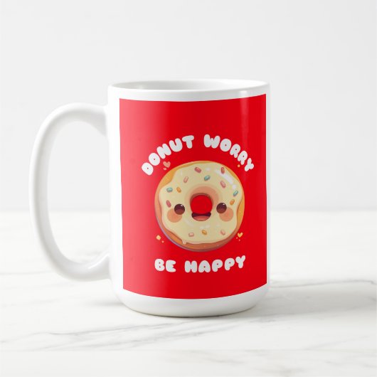 Donut Worry Be Happy Coffee mok (Links)