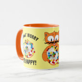 Donut Worry Be Happy! Grappige Mok voor Donut Lief (Voorkant links)