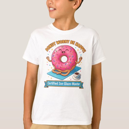 Donut Worry Be Happy – Mindful Treat T-shirt (Voorkant)