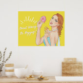 Donut Worry, Be Happy Poster (Keuken)
