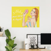 Donut Worry, Be Happy Poster (Thuiskantoor)