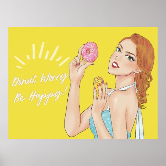 Donut Worry, Be Happy Poster (Voorkant)