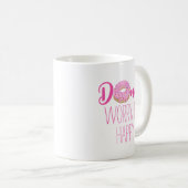 Donut Worry Be Happy Roze Tekst Koffiemok (Voorkant rechts)