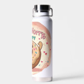 🍩 Donut Worry, Be Happy ☕ Waterfles (Achterkant)