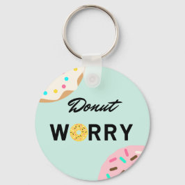 Donut Worry Button Sleutelhanger