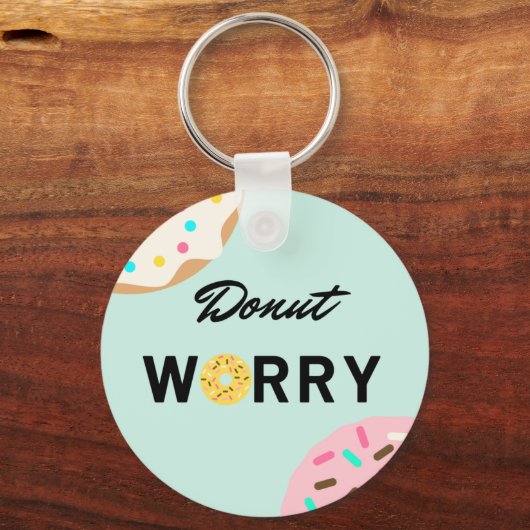 Donut Worry Button Sleutelhanger (Voorkant)