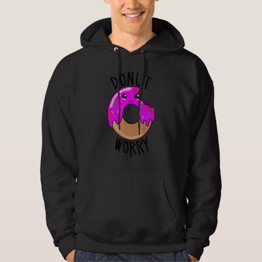 Donut Worry   Cute Donut Face Hoodie (Voorkant)