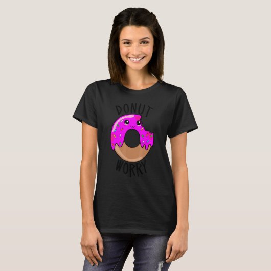 Donut Worry Cute Donut Face T-shirt (Voorkant volledig)