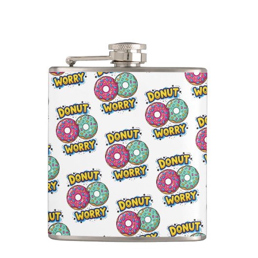 Donut Worry Fles Heupfles (Voorkant)