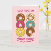 Donut Worry Funny krijgt een gelukkige verjaardag Kaart (Gele Bloem)