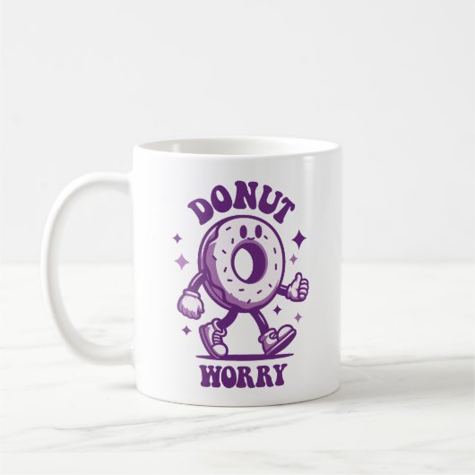 Donut Worry Funny Mug Koffiemok (Links)
