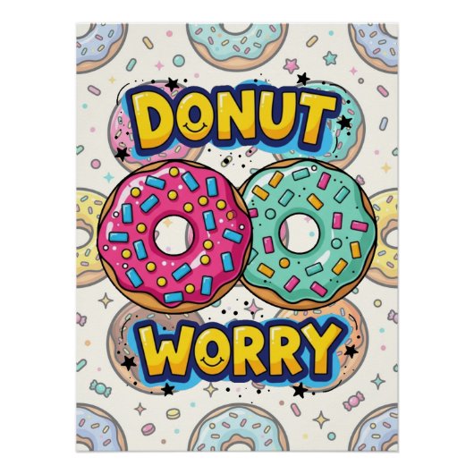 Donut Worry Glanzende Poster (Voorkant)