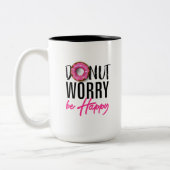 Donut Worry is Happy Tweekleurige Koffiemok (Links)