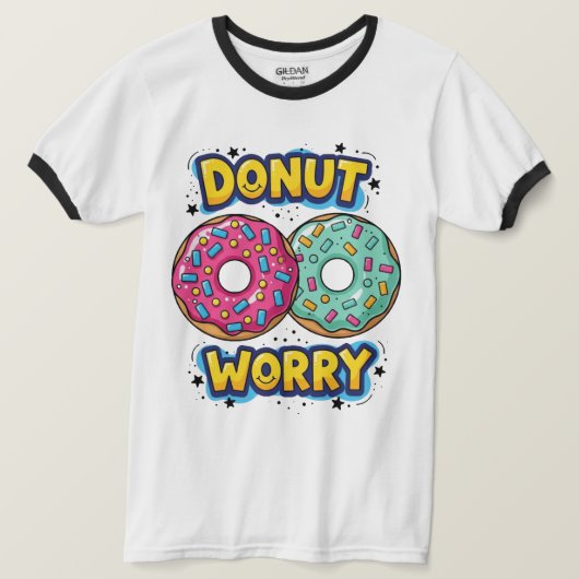 Donut Worry Ringer T-Shirt (Design voorkant)