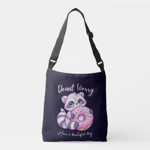 Donut Worry Schattige Kawaii Wasbeer Crossbody Tas