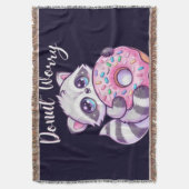 Donut Worry Schattige Kawaii Wasbeer Deken (Voorkant Verticaal)