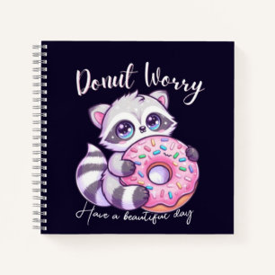 Donut Worry Schattige Kawaii Wasbeer  Notitieboek