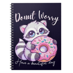 Donut Worry Schattige Kawaii Wasbeer Notitieboek