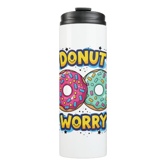 Donut Worry Thermische Bekerkop Thermosbeker (Voorkant)