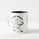 Donut Worry Tweekleurige Koffiemok (Voorkant links)