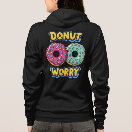 Donut Worry Volwassenen Ritssluiting Hoodie (Achterkant)