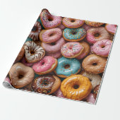 Donut Wrapping Paper Cadeaupapier (Uitgerold)