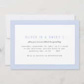 Donut zoet een 1e verjaardag foto feest aankondiging (Achterkant)