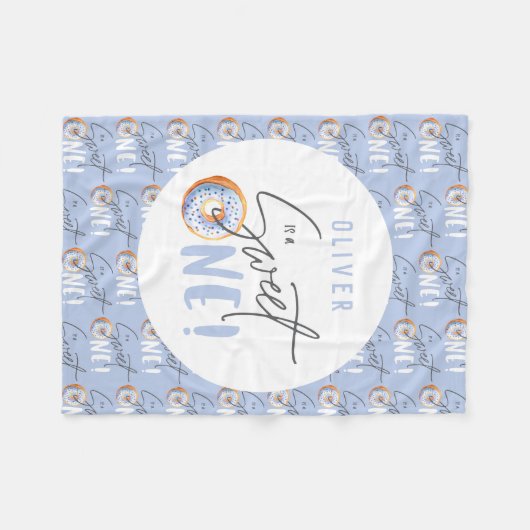 Donut zoete 1 1e verjaardag fleece deken (Voorkant (Horizontaal))