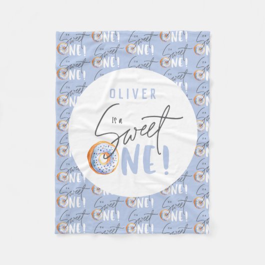 Donut zoete 1 1e verjaardag fleece deken (Voorkant)