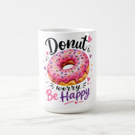 Donut Zorgen Gelukkig Zijn Koffiemok