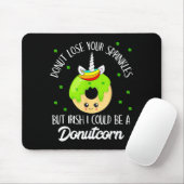 Donutcorn Funny Cute Donut Unicorn Irish St Patric Muismat (Met muis)