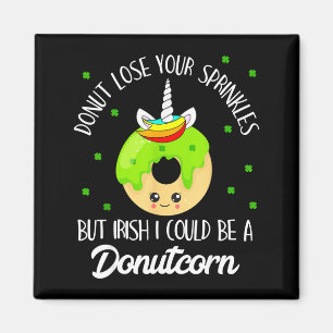 Donutcorn Grappige Cute Donut Eenhoorn Iers St Pat Magneet