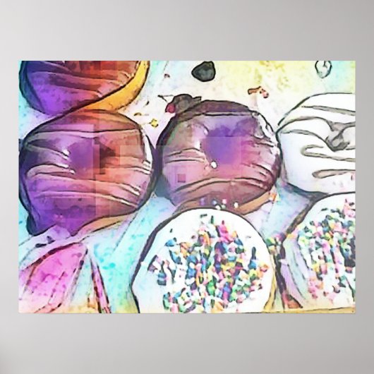 Donuts 12017 Abstracte Kunst Poster (Voorkant)