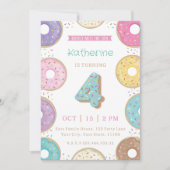 DONUTS 4E verjaardag Kaart (Voorkant)