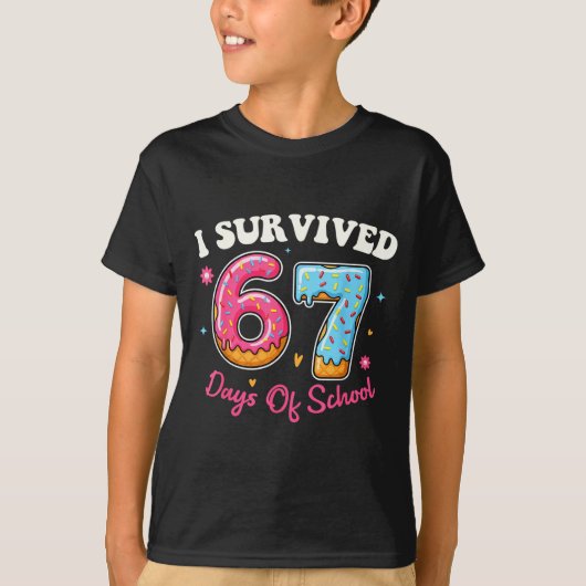 Donuts 67th Day Of School Funny 67 Days Of School T-shirt (Voorkant)